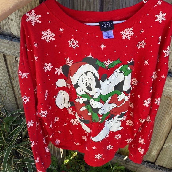 Disney Mickey and Minnie Kissmas Christmas Sweater. NWOT.  Size XXXL. Red - Picture 9 of 16